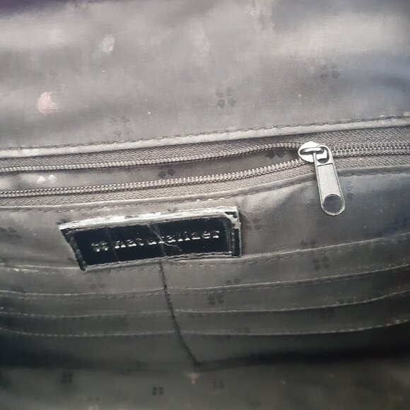 Vintage Naturalizer Faux Crocodile 12"x8" Dark Brown Handbag Purse Kiss Closure - Picture 7 of 16